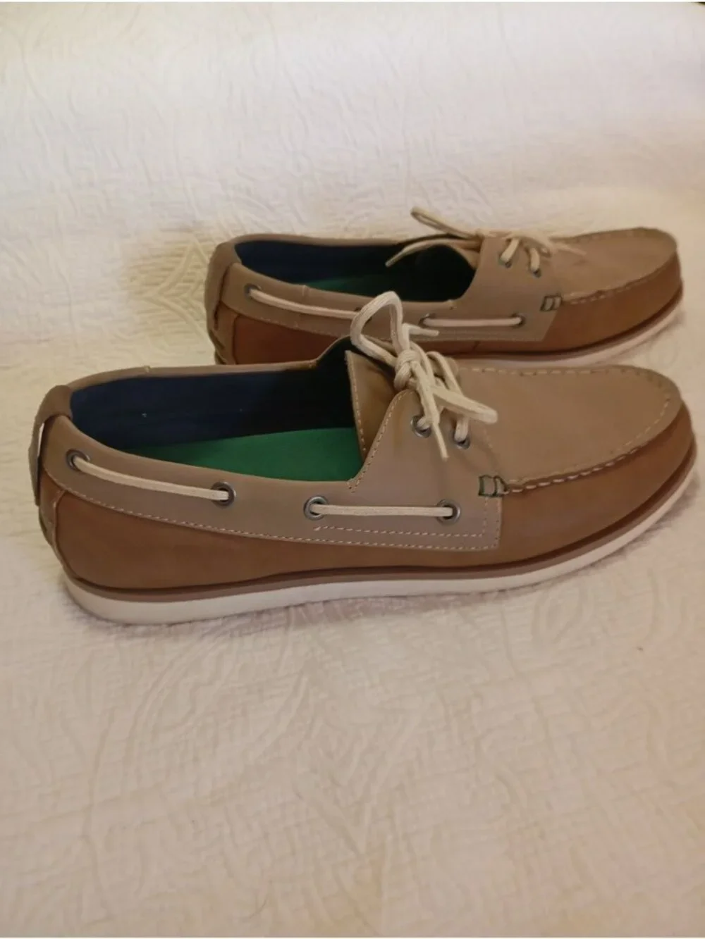 Call It Spring Mens Tan & Brown Boat Shoes Size 10 Lace-Up Casual Loafers